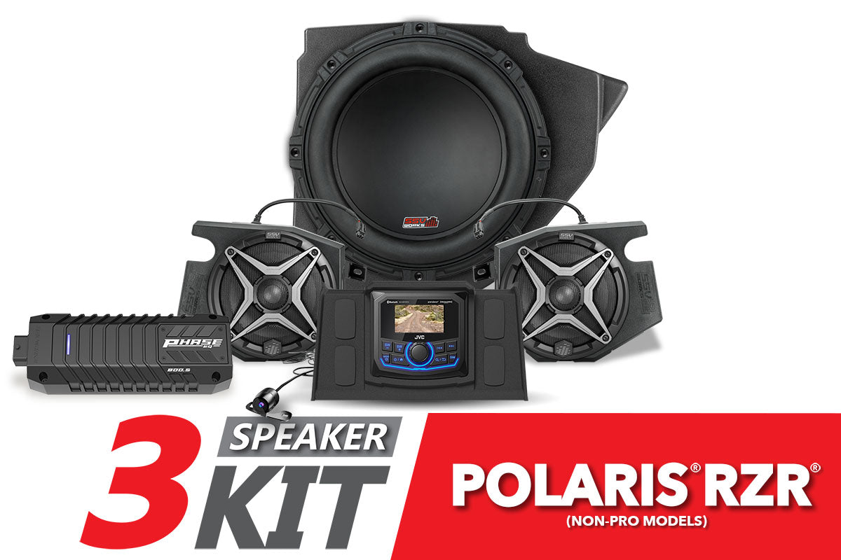 2014-2023 Polaris RZR Complete SSV Works 3-Speaker Plug-&-Play Kit with JVC