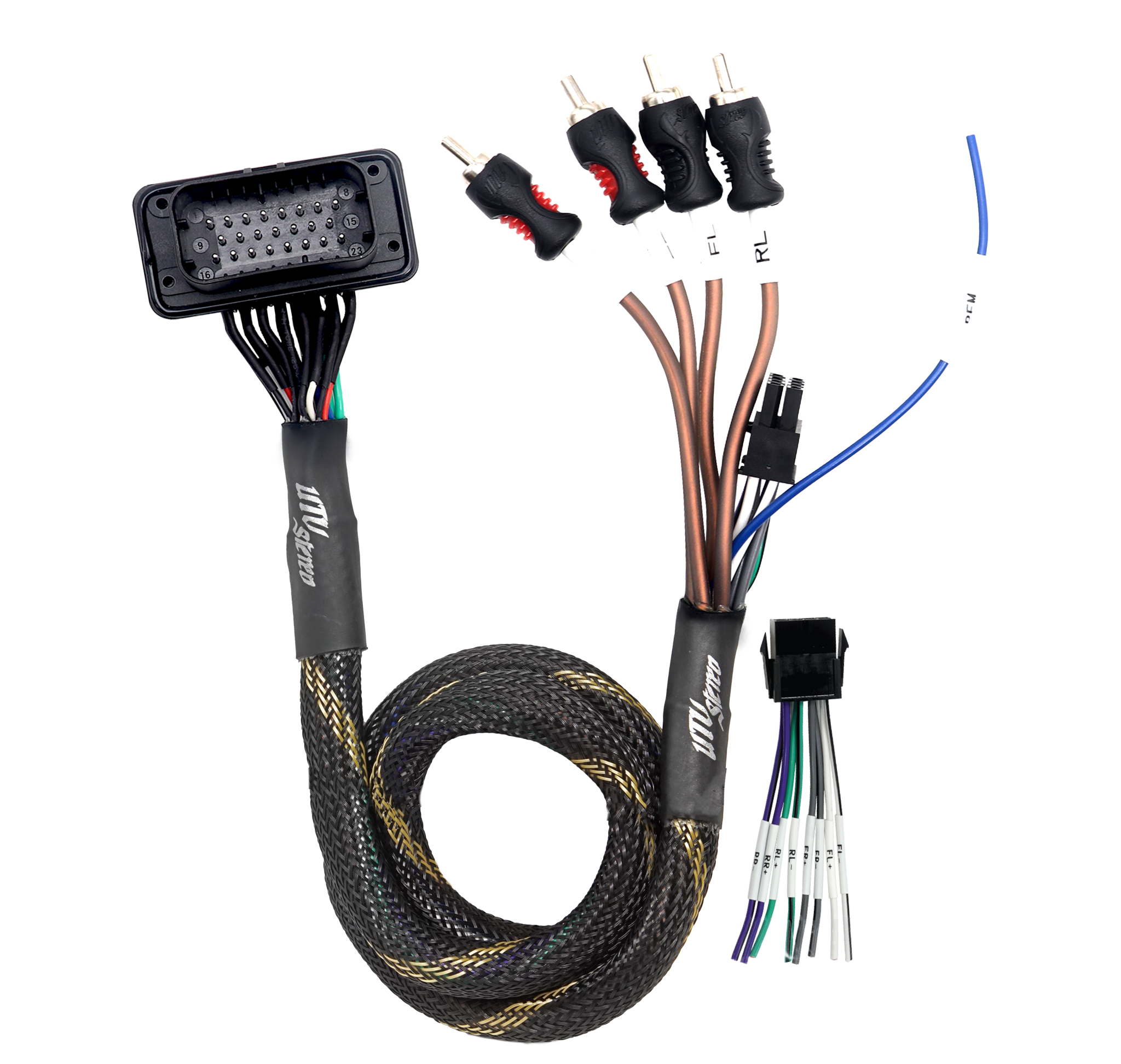 RZR® Pro Series Ride Command Front & Rear RCA Output + Speaker Wire & Remote | UTVS-PRO-RC-RCA-OUT