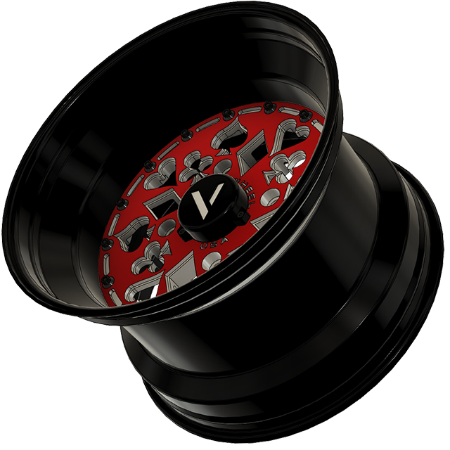 V-9 UTV Wheels Billet Aluminum Ace Of Spades For Can Am Rzr Yxz