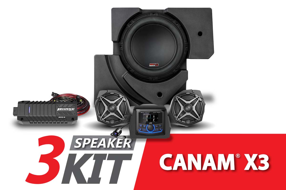 2017-2023 CanAm X3 Complete SSV 3-Speaker Plug-and-Play System w/JVC