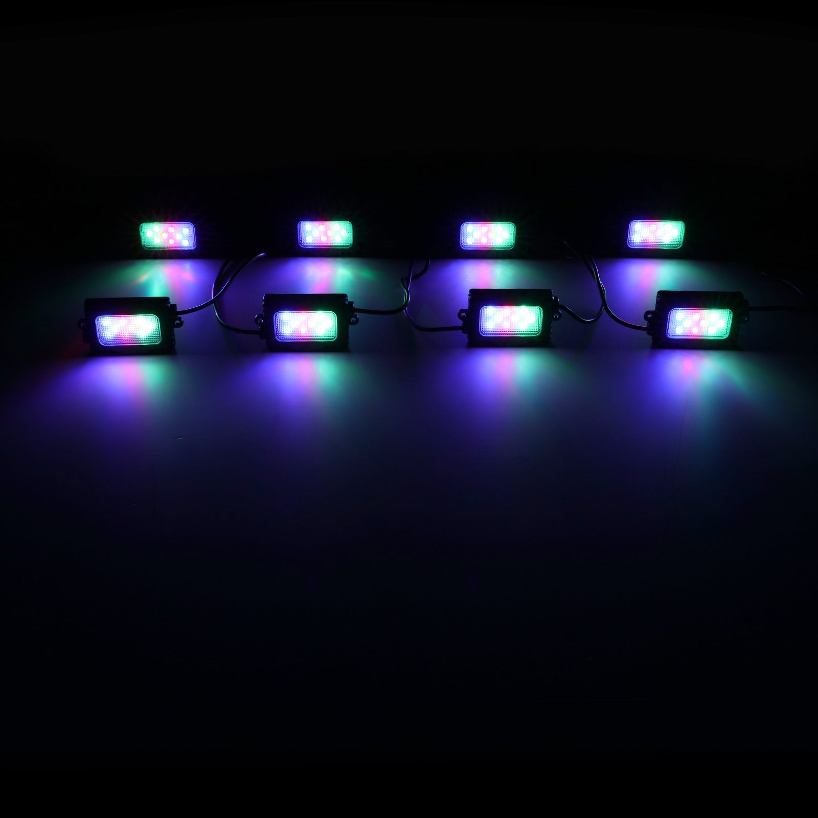 Upgraded Version! Magic Dream Color RGB LED Rock Lights Kit with Bluetooth APP Control, Multicolor Chasing Neon Underglow Lights