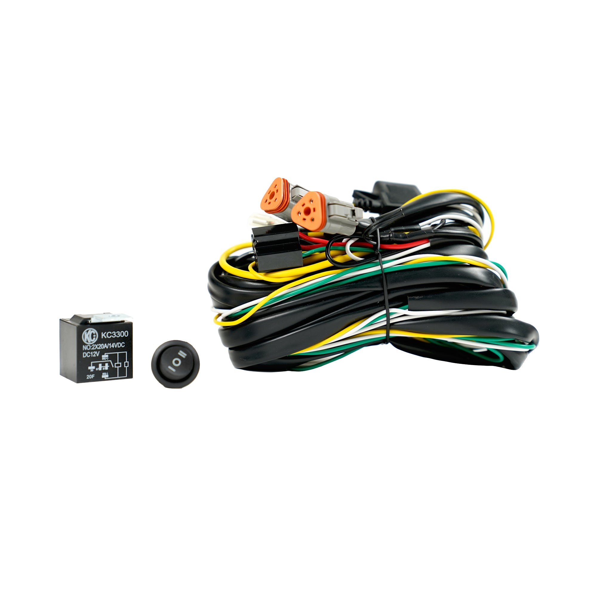 Wiring Harness -  FLEX ERA - 40 Amp Relay - 3 Position LED Rocker Switch - 3-Pin Deutsch Connectors - #6311