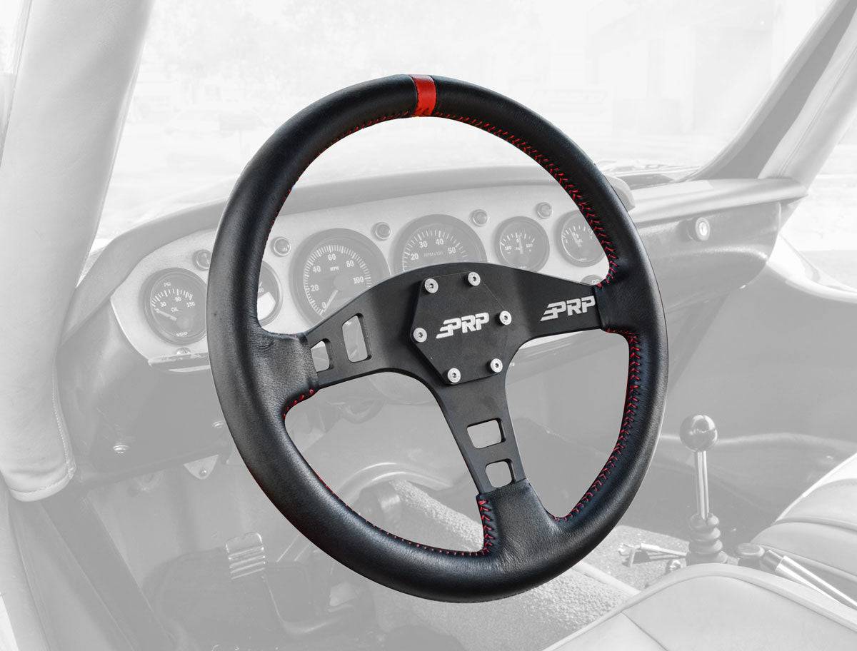 PRP Flat Steering Wheel – LEATHER - G Life UTV Shop Parts