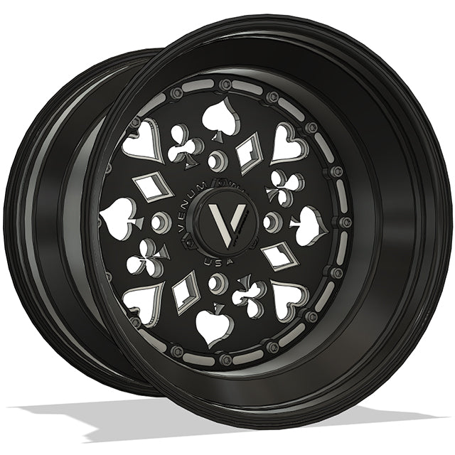 V-9 UTV Wheels Billet Aluminum Ace Of Spades For Can Am Rzr Yxz