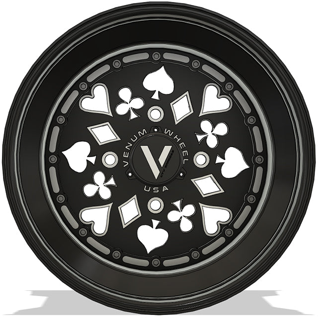 V-9 UTV Wheels Billet Aluminum Ace Of Spades For Can Am Rzr Yxz