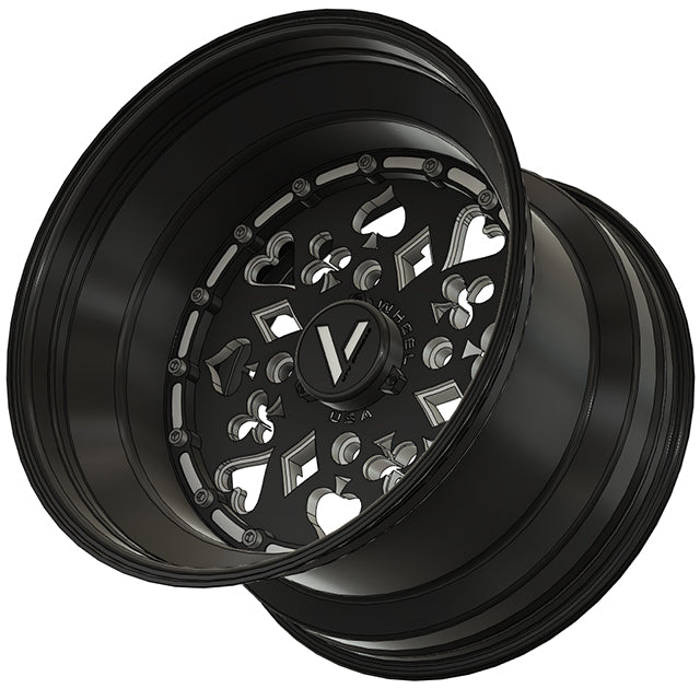 V-9 UTV Wheels Billet Aluminum Ace Of Spades For Can Am Rzr Yxz