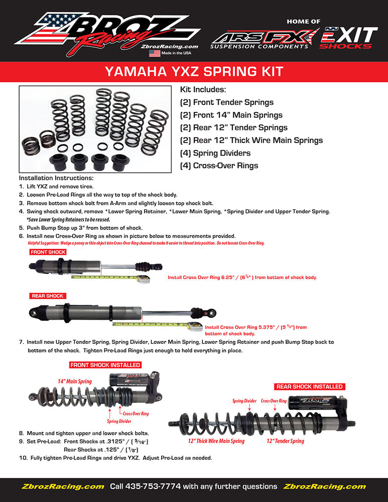 Yamaha YXZ 1000R Dual Rate Spring Kit